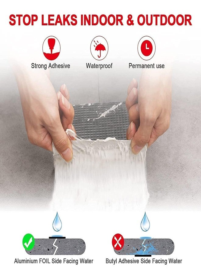 Eloxee Super Strong Adhesive Waterproof Permanent Repair Aluminum Butyl Tape Rubber Foil Suitable for Roof Leak, surface Crack, Window Sill Gap, Boat Sealing, Home Renovation (1, 5 CM) - Image 2